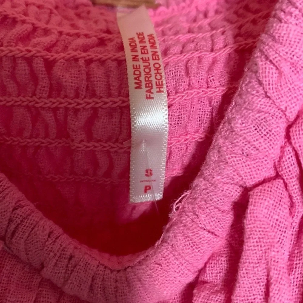 FREE PEOPLE Chloe Top in Aurora Pink Sz Sm ~ needs light repair